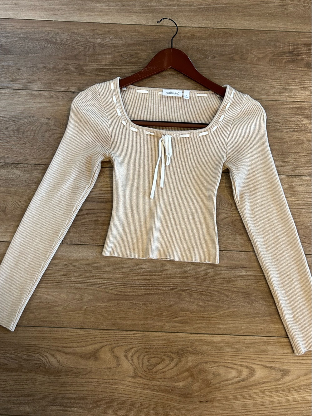 Willow & Root Ribbed Crop Long Sleeve Small